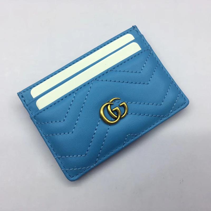 Gucci wallets 443127 Full leather plain light blue